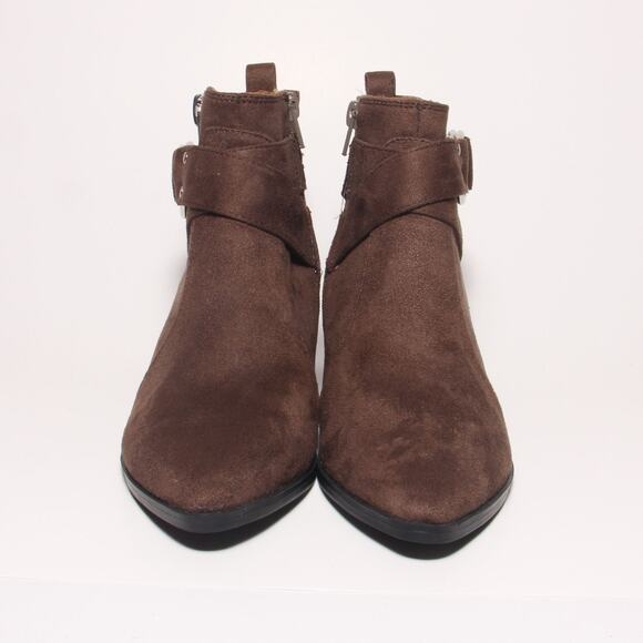 Nine West Ankle Boots Size 6M Faux Suede Side zipper Block Heel - Picture 5 of 8